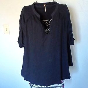 EUC  Free People boho standup collar top